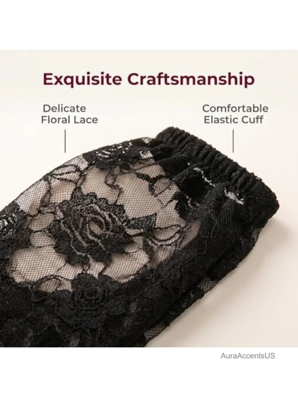 Gothic Black Lace Detachable Arm Sleeves Witch Long Gloves Victorian Cosplay